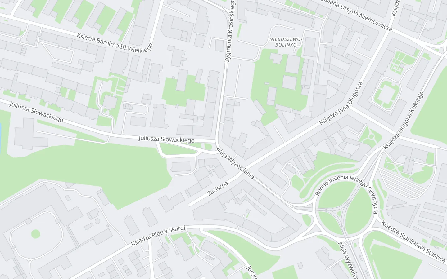 Mapa okolicy: Krasińskiego 1 przy alei Wyzwolenia w Szczecinie